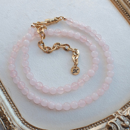 Rose Quartz Beaded Necklace
