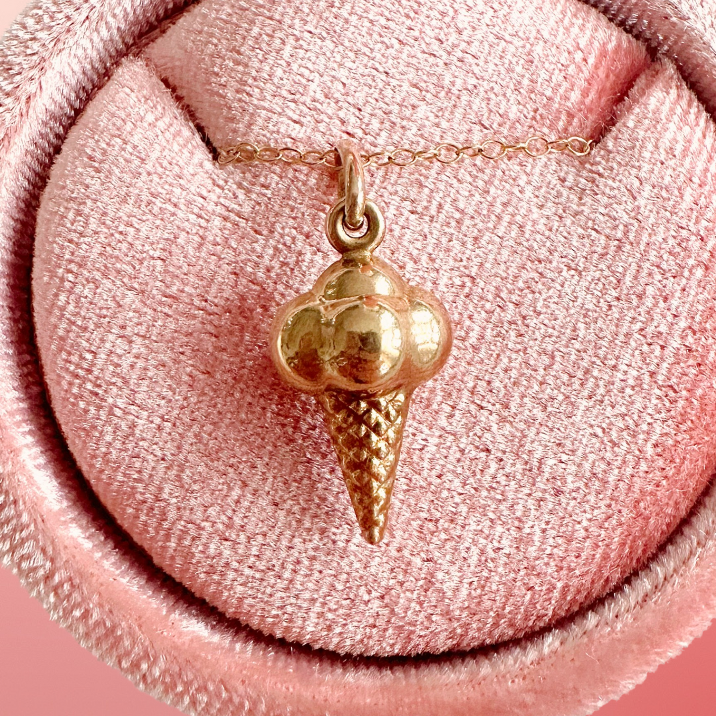 90s 9ct Gold Ice Cream Cone Charm