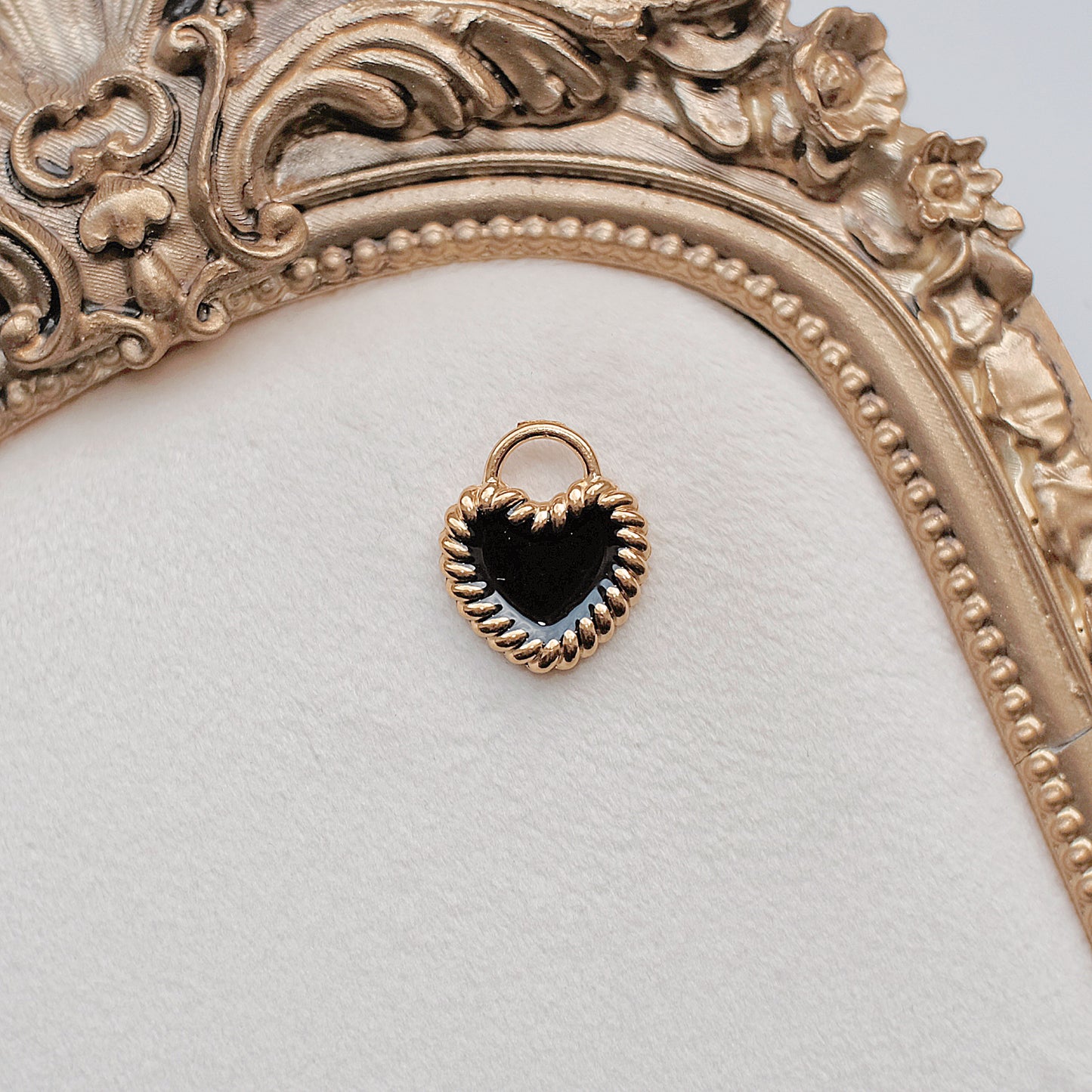 Gold Monochrome Heart Charm