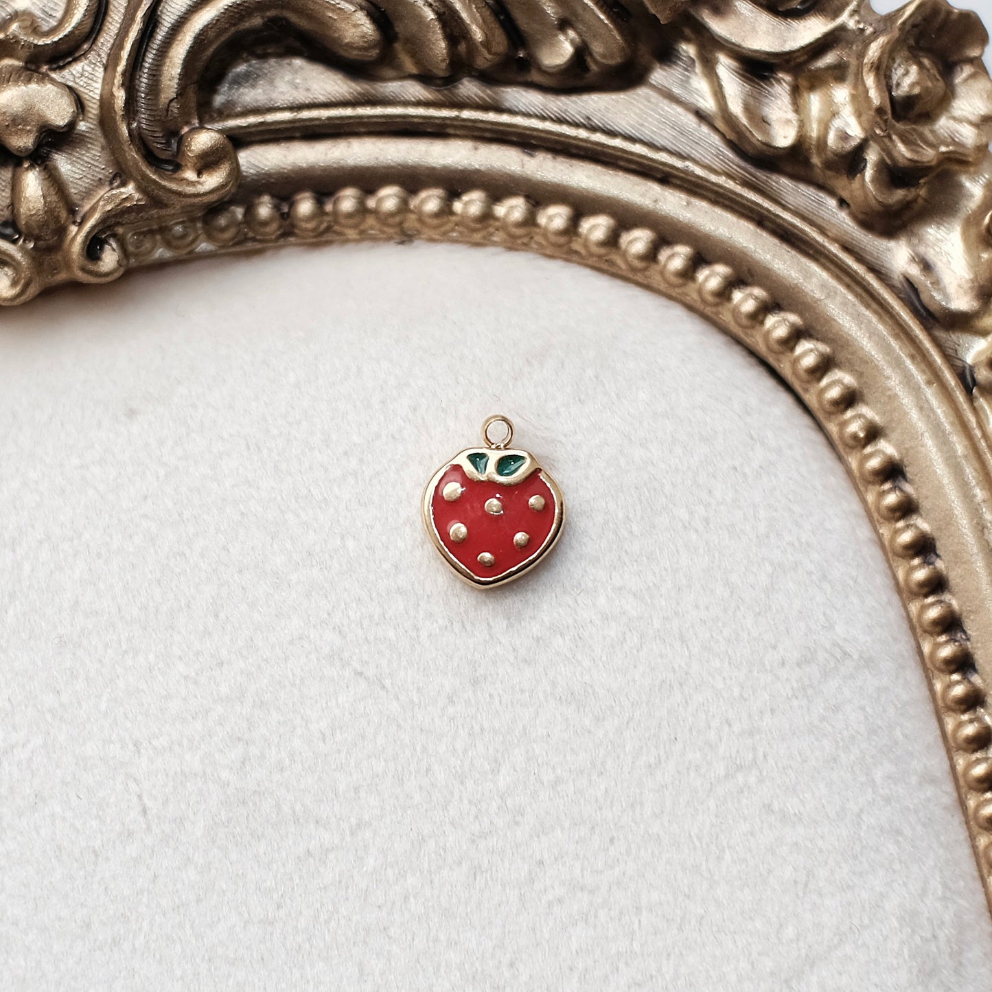 Gold Mini Strawberry Charm