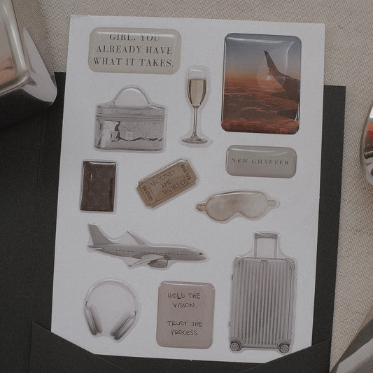 Boarding Now Sticker Set