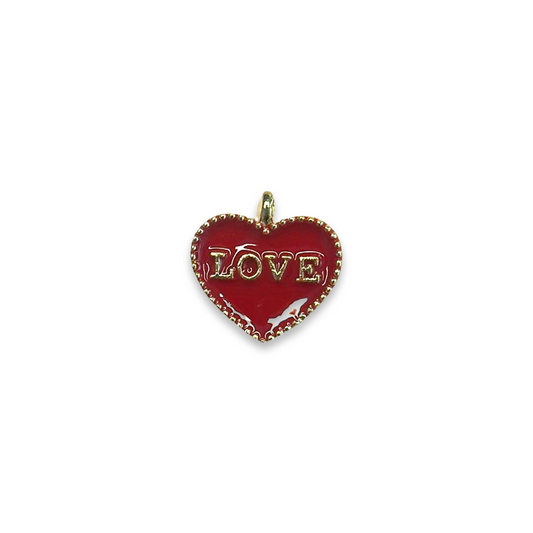 Gold Plated Red Love Heart