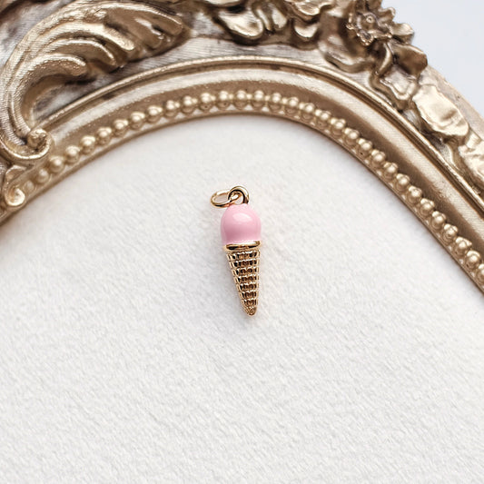 Gold and Pink Ice Cream Charm