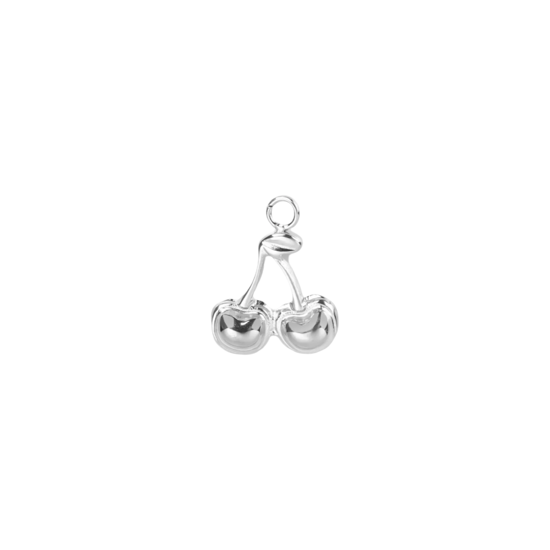 Cute Silver Cherry Charm