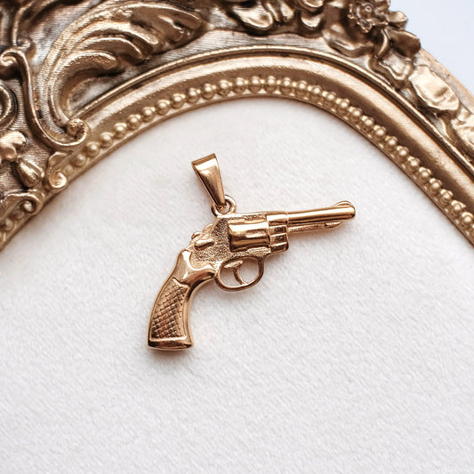 Gold Gun Charm