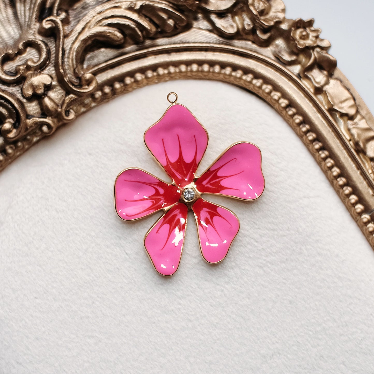 Gold and Mixed Pinks Flower Charm