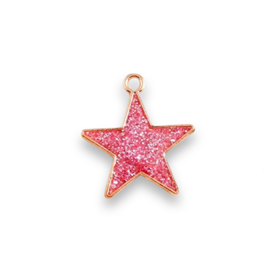Gold and Pink Glitter Star