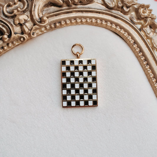 Gold Chess Board Charm