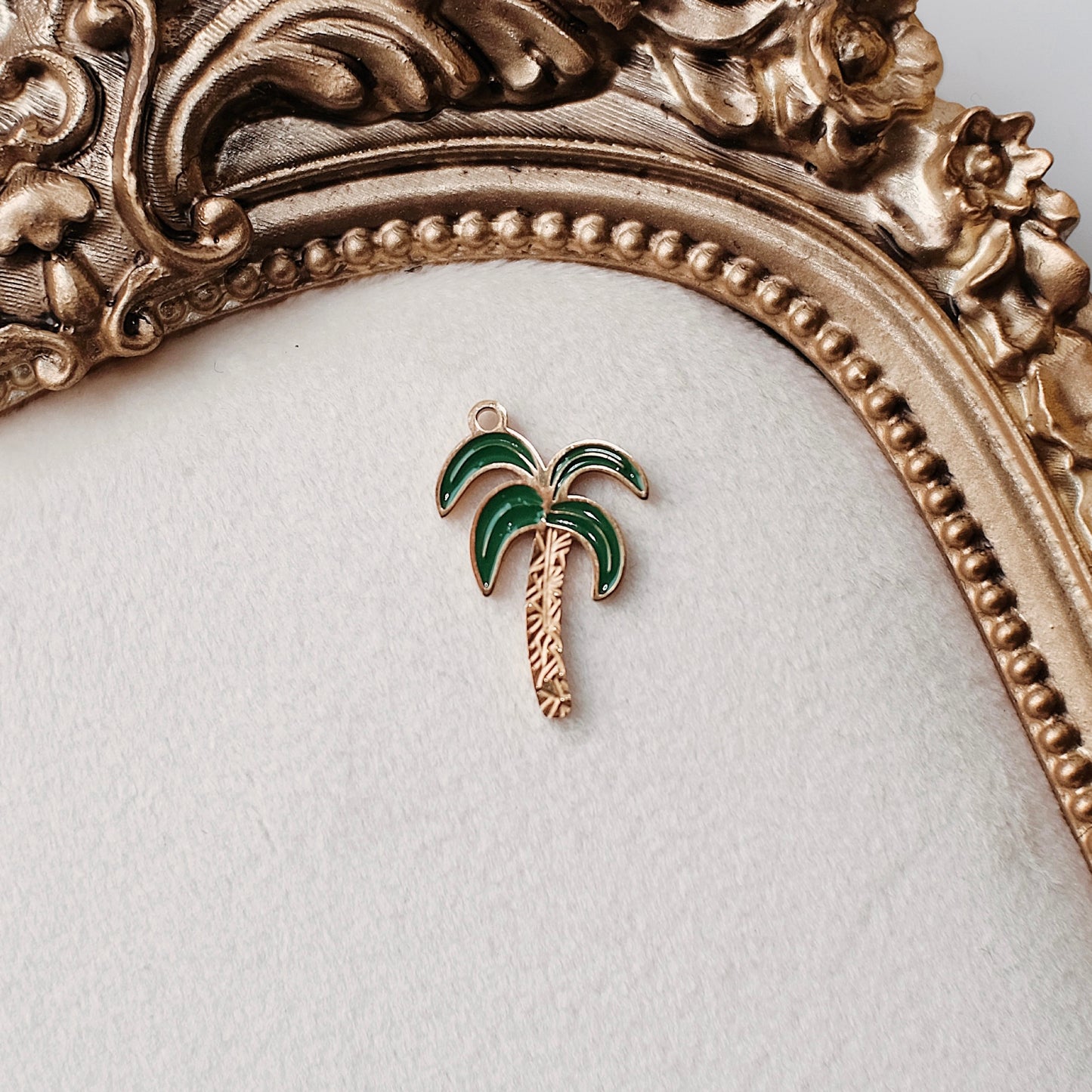 Gold and Green Palm Tree Charm