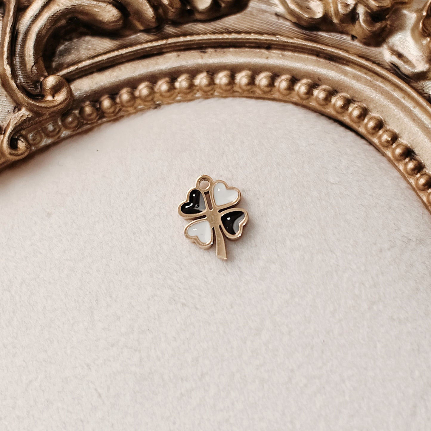 Gold Monochrome Clover Charm