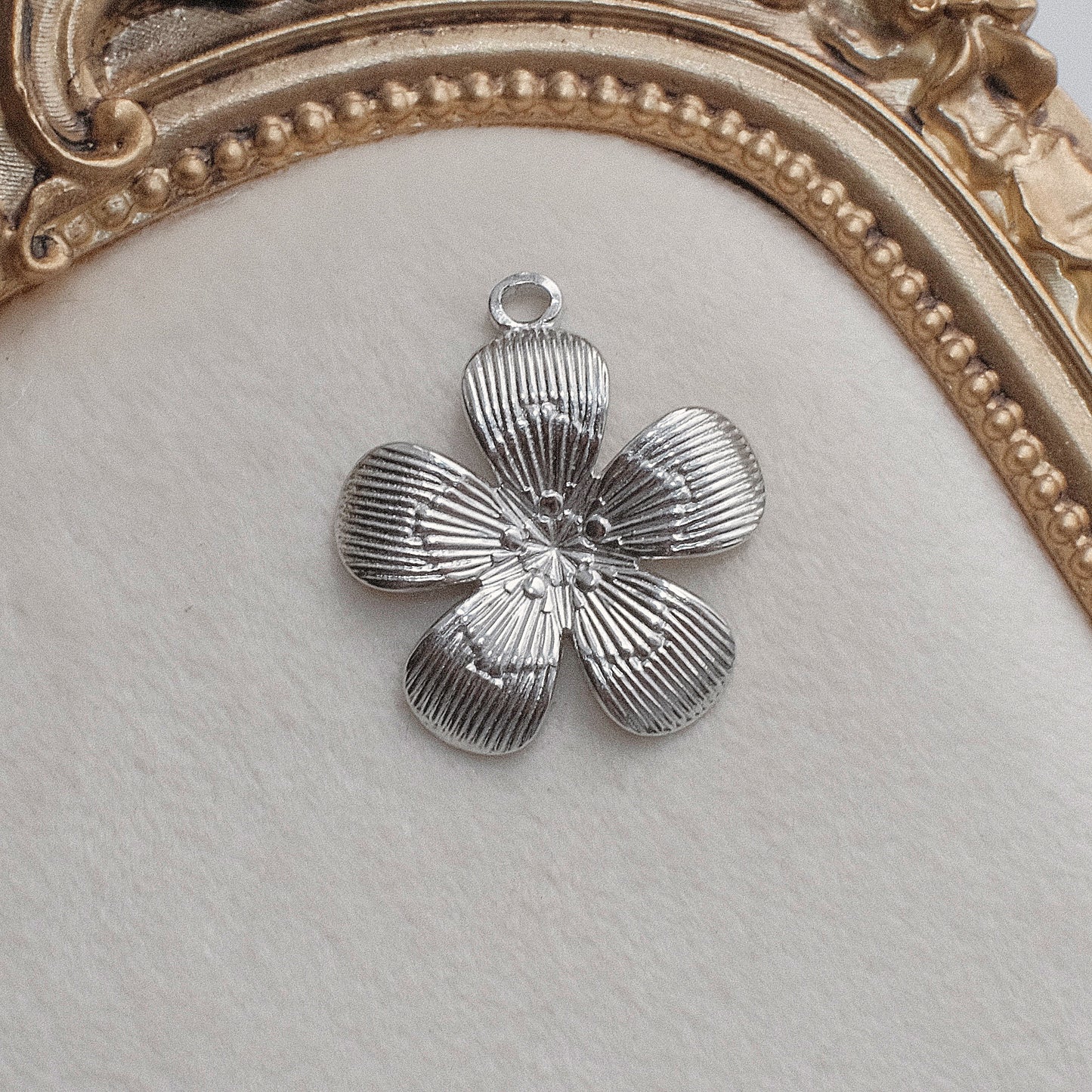 Silver Flower Charm