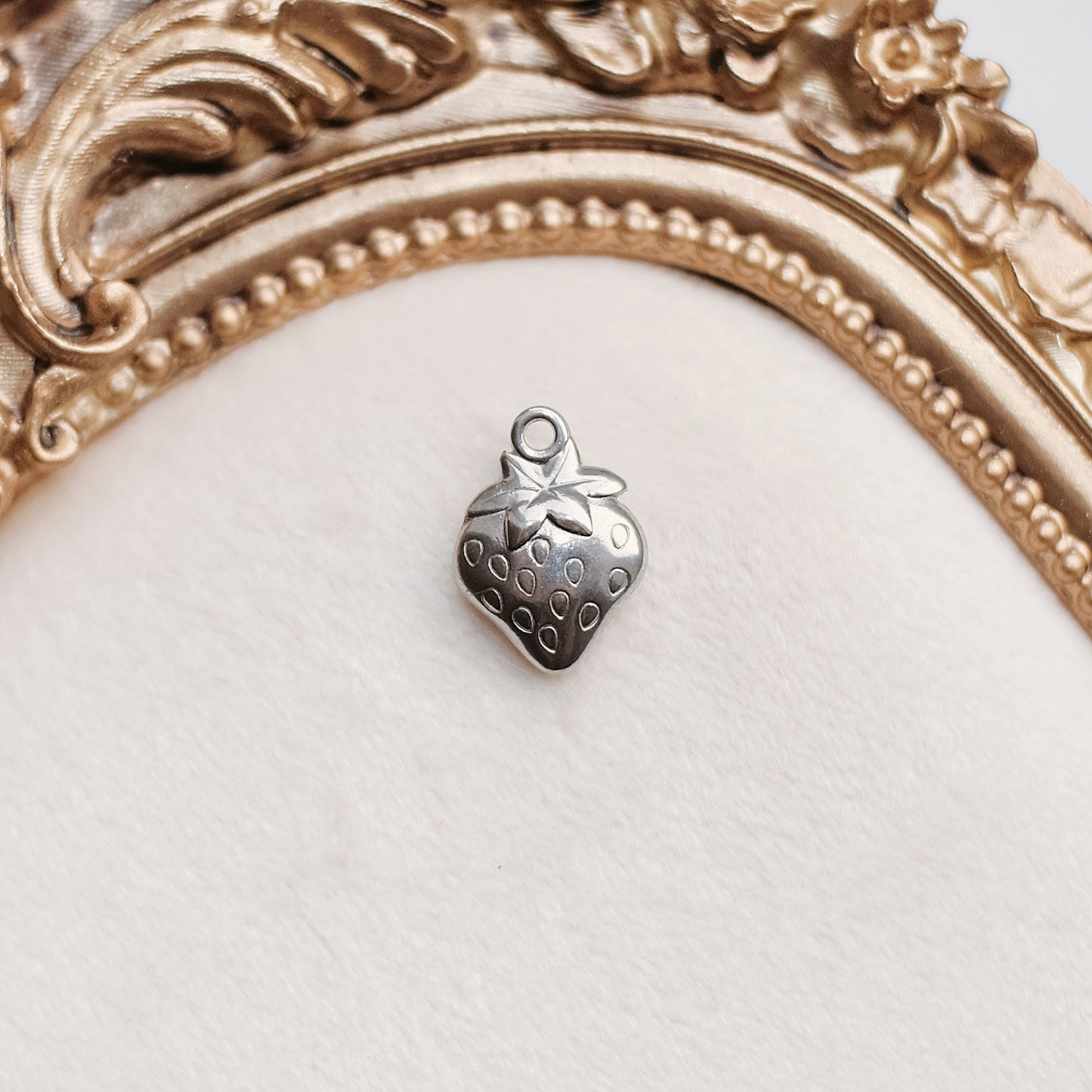 Silver Strawberry Charm