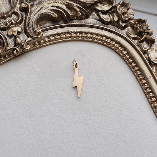 Gold Lightening Bolt Charm