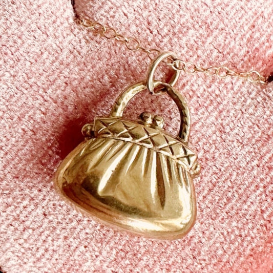 60s 9ct Gold Handbag Charm