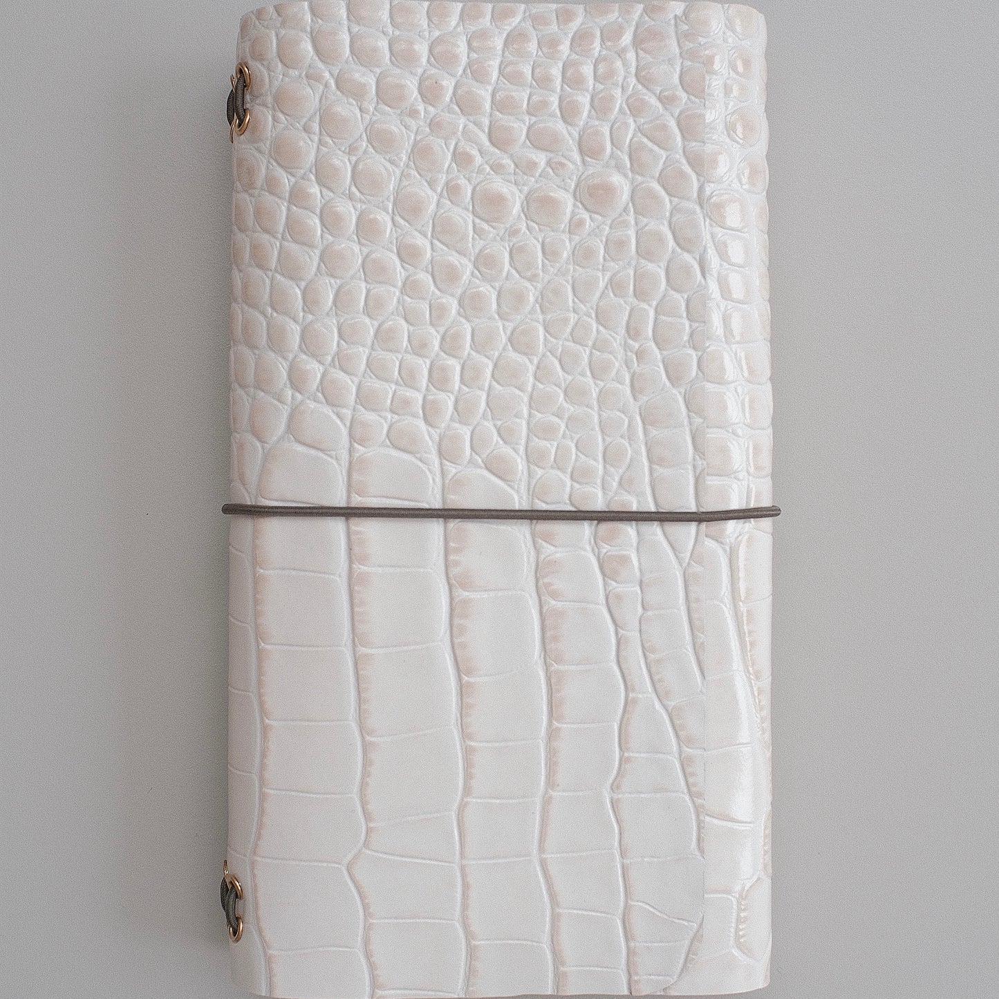 Medium Ivory Croc Journal