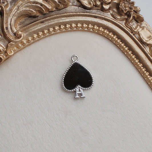 Silver and Black Ace Charm