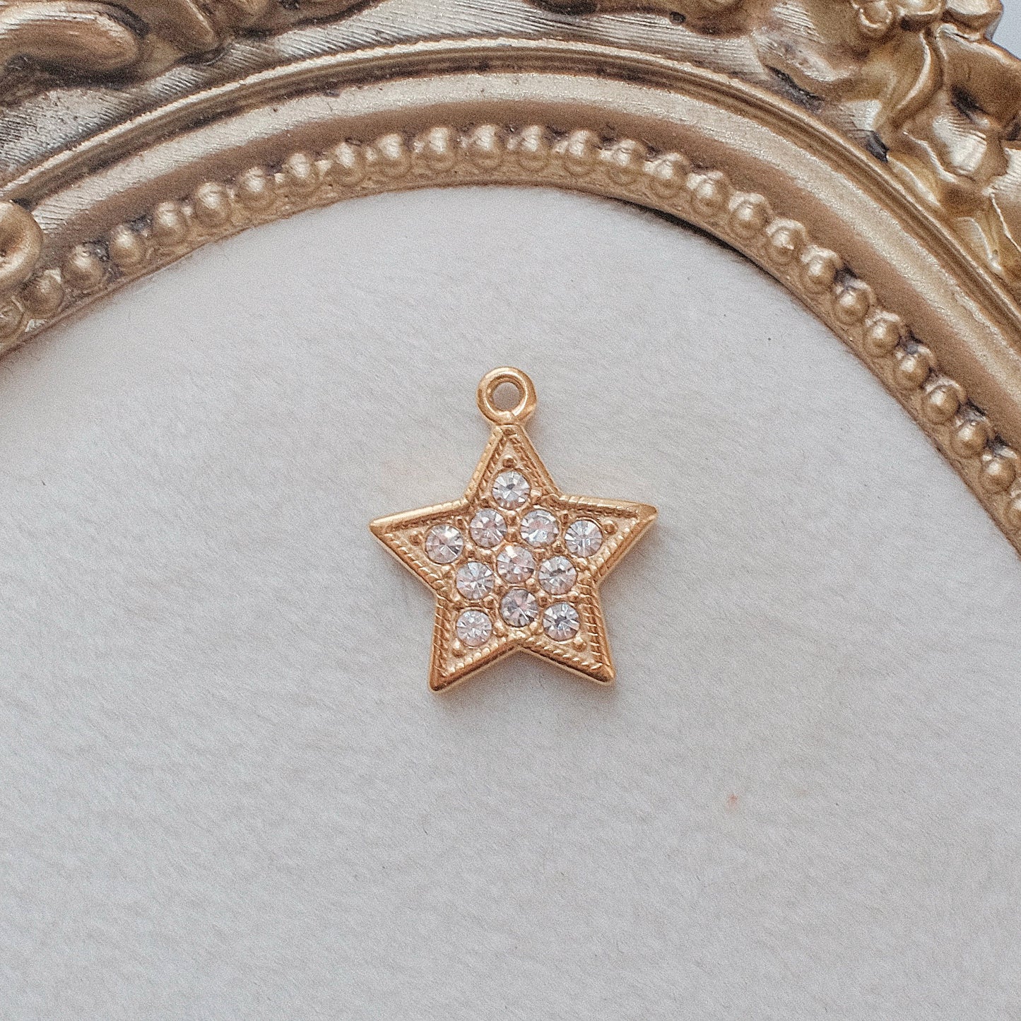 Gold Rhinestone Star Charm