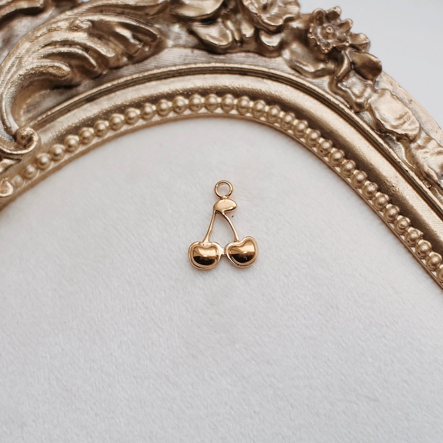 Cute Gold Cherry Charm