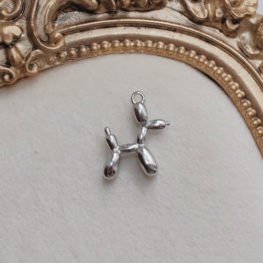 Silver Balloon Dog Charm