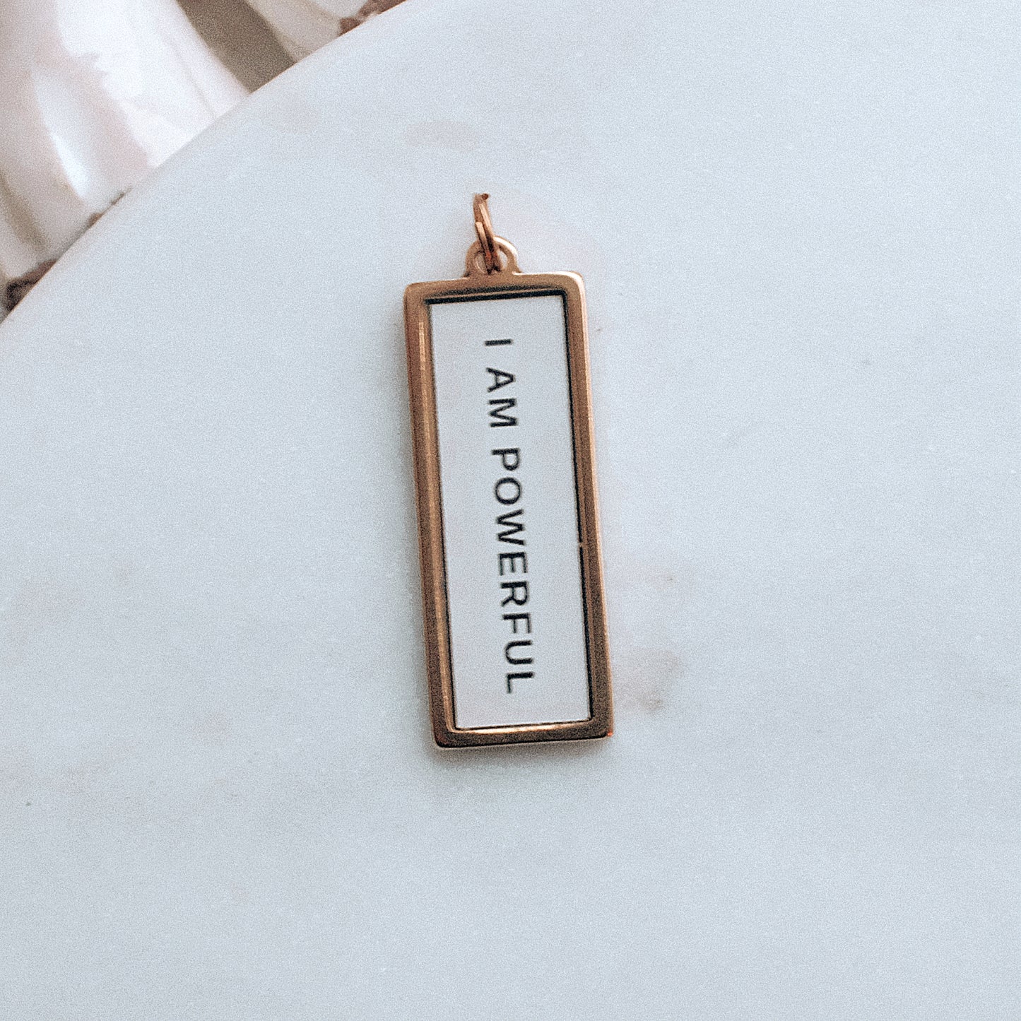 Gold I Am Powerful Pix Charm