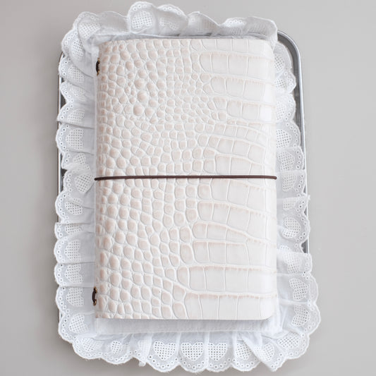 A5 Ivory Croc Journal