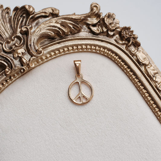 Gold Peace Sign Charm