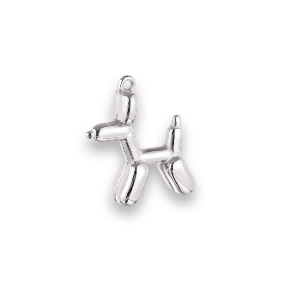 Silver Balloon Dog Charm