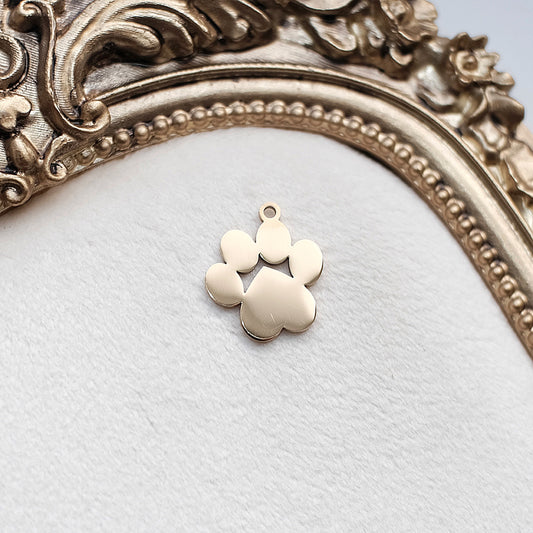 Gold Paw Print Charm