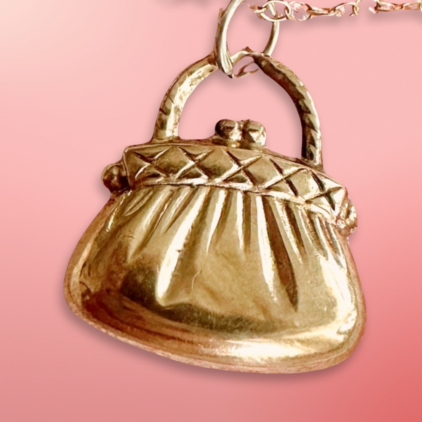 60s 9ct Gold Handbag Charm