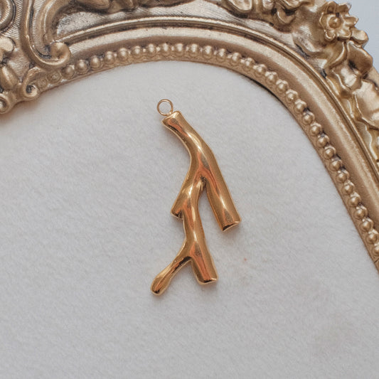 Gold Coral Charm