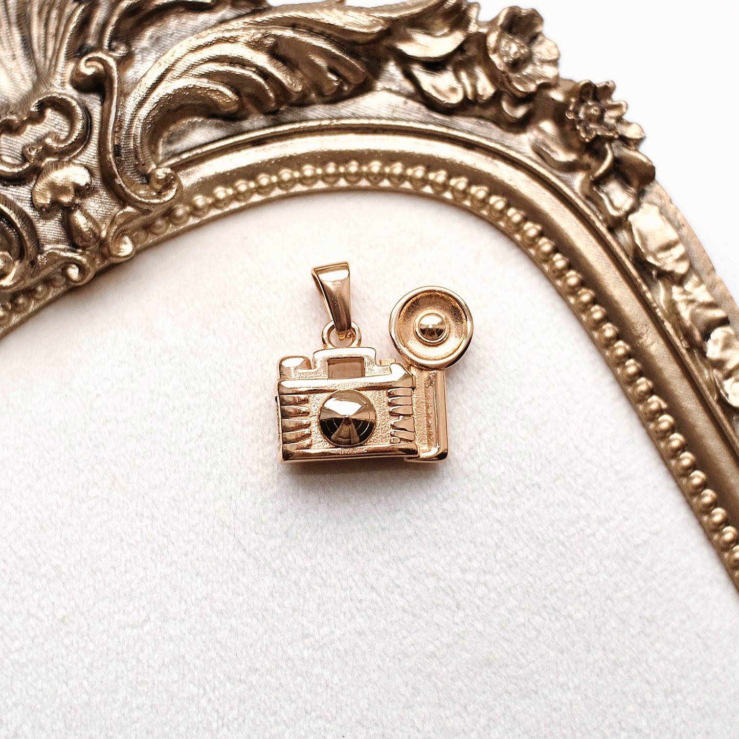 Gold Retro Camera Charm