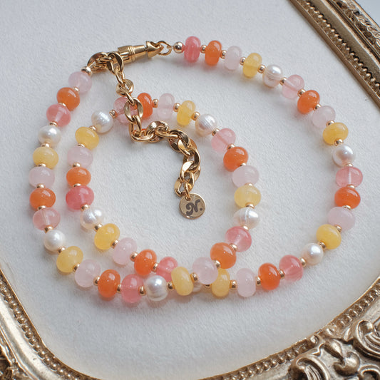 Jade and Pearl Beaded Necklace