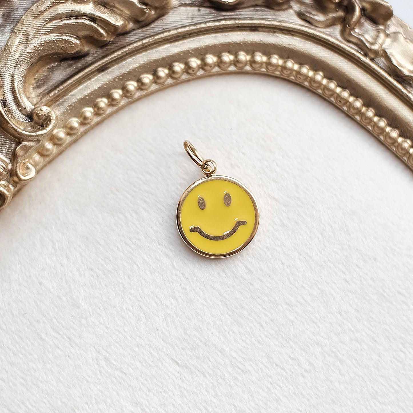 Gold and Yellow Smiley Face Charm