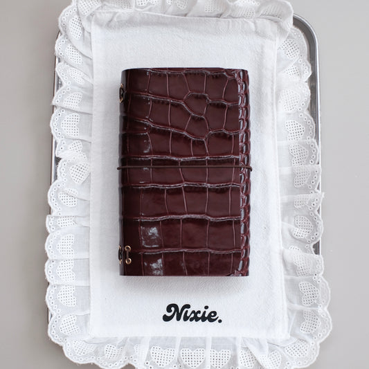 Pocket Burgundy Croc Journal