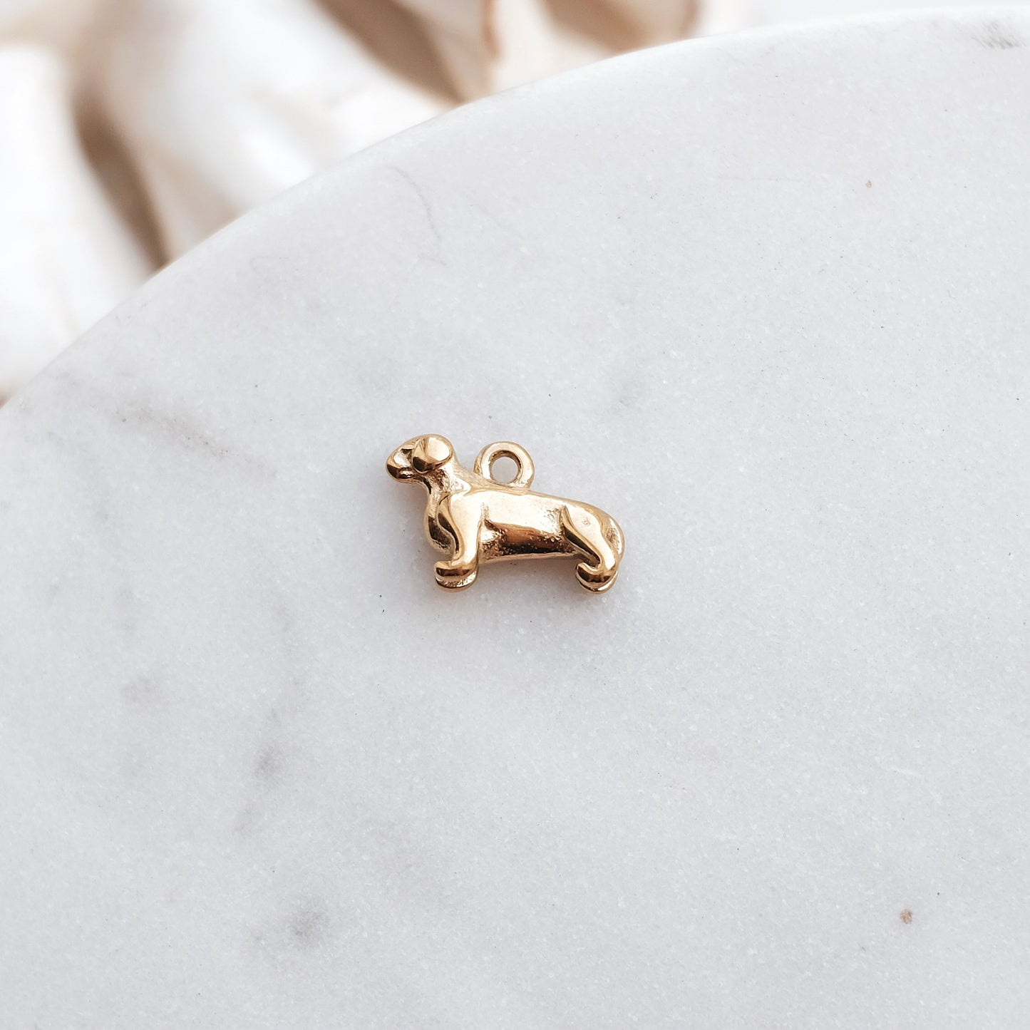 Gold Dachshund Charm
