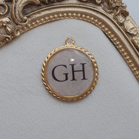 Gold Initials Pic Charm
