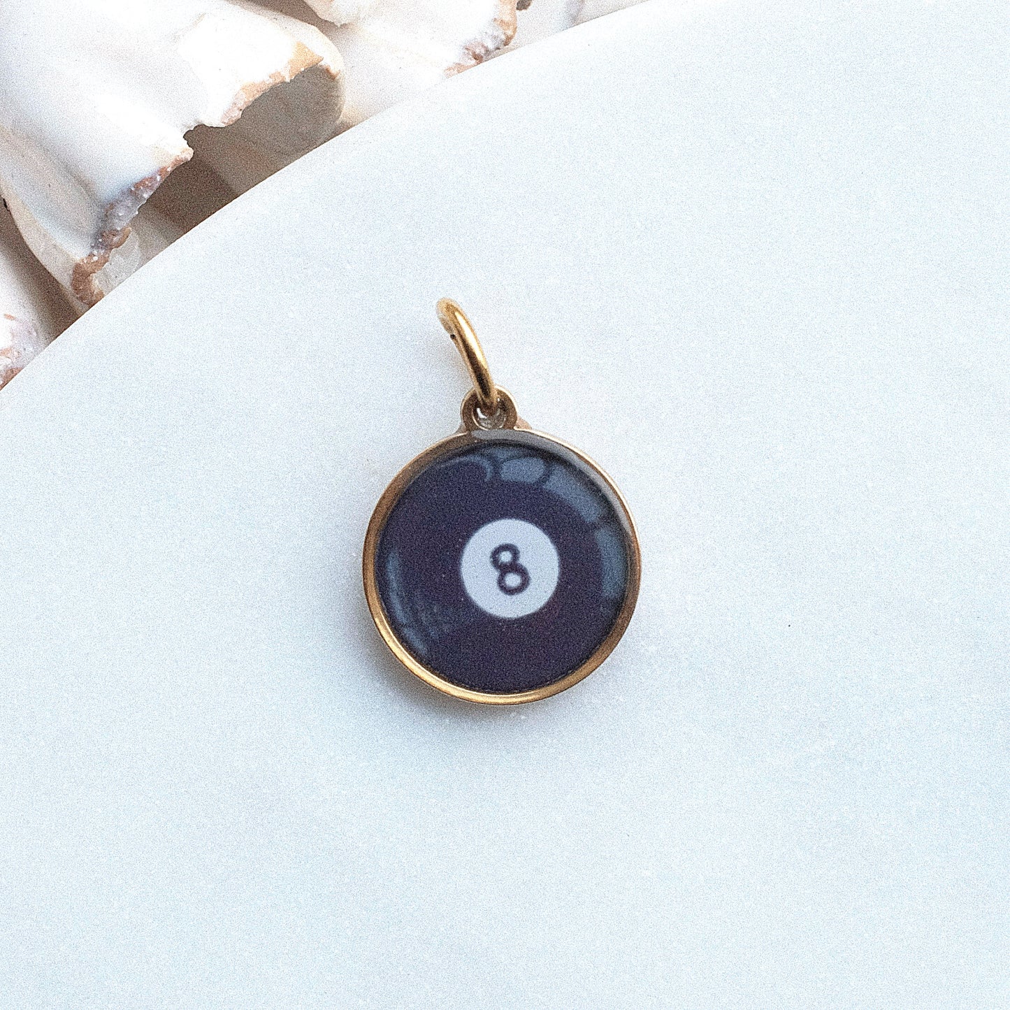 Gold No 8 Ball Pix Charm