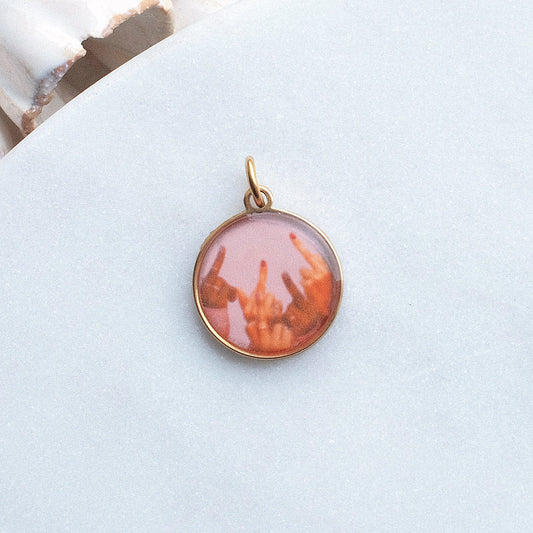 Gold Middle Fingers Pix Charm