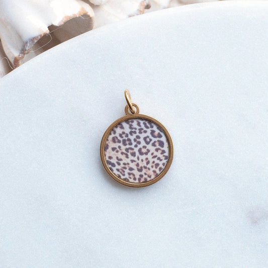 Gold Leopard Print Pix Charm