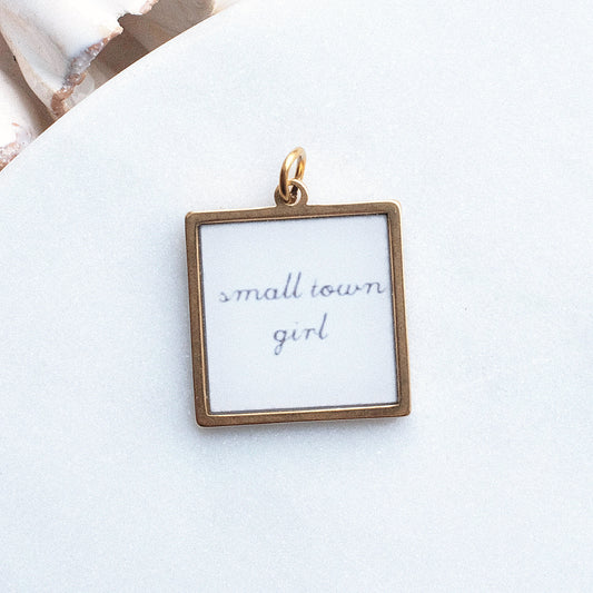 Gold Small Town Girl Pix Charm