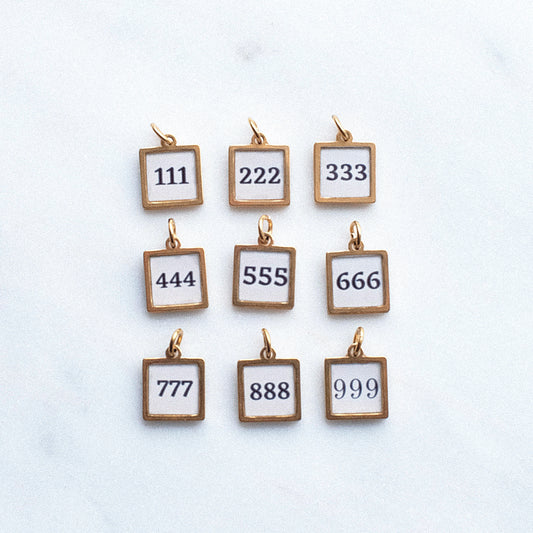 Gold Angel Number Pix Charm