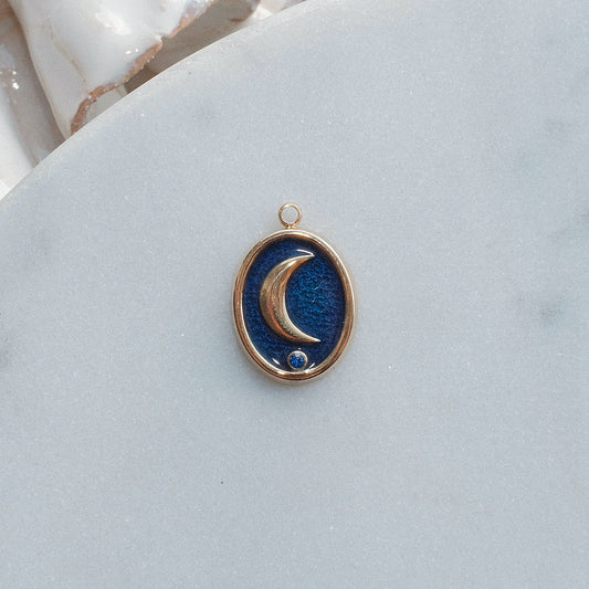 Gold and Blue Moon Charm