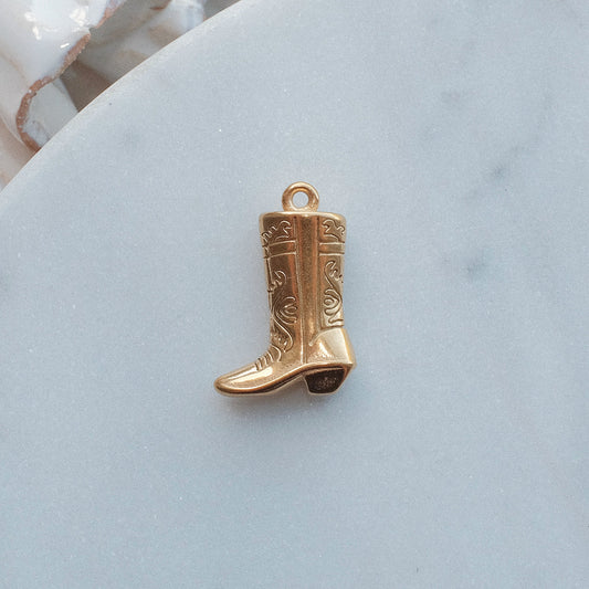Gold Cowboy Boot Charm
