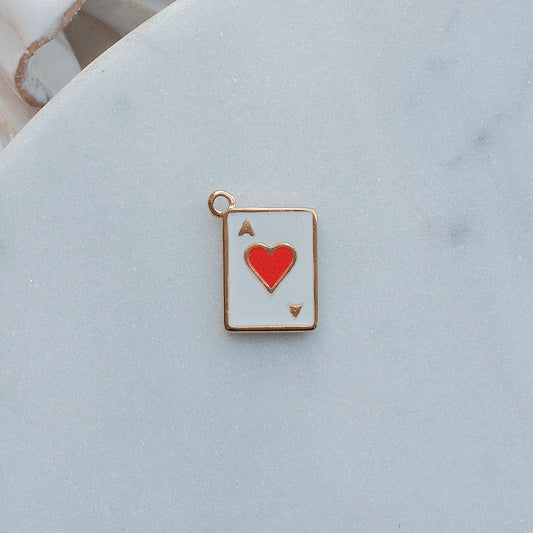 Gold Ace of Hearts Charm
