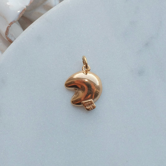 Gold Fortune Cookie Charm