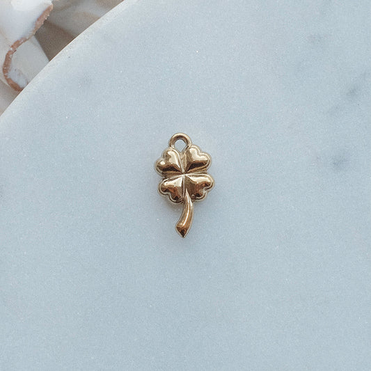 Gold Bubble Clover Charm