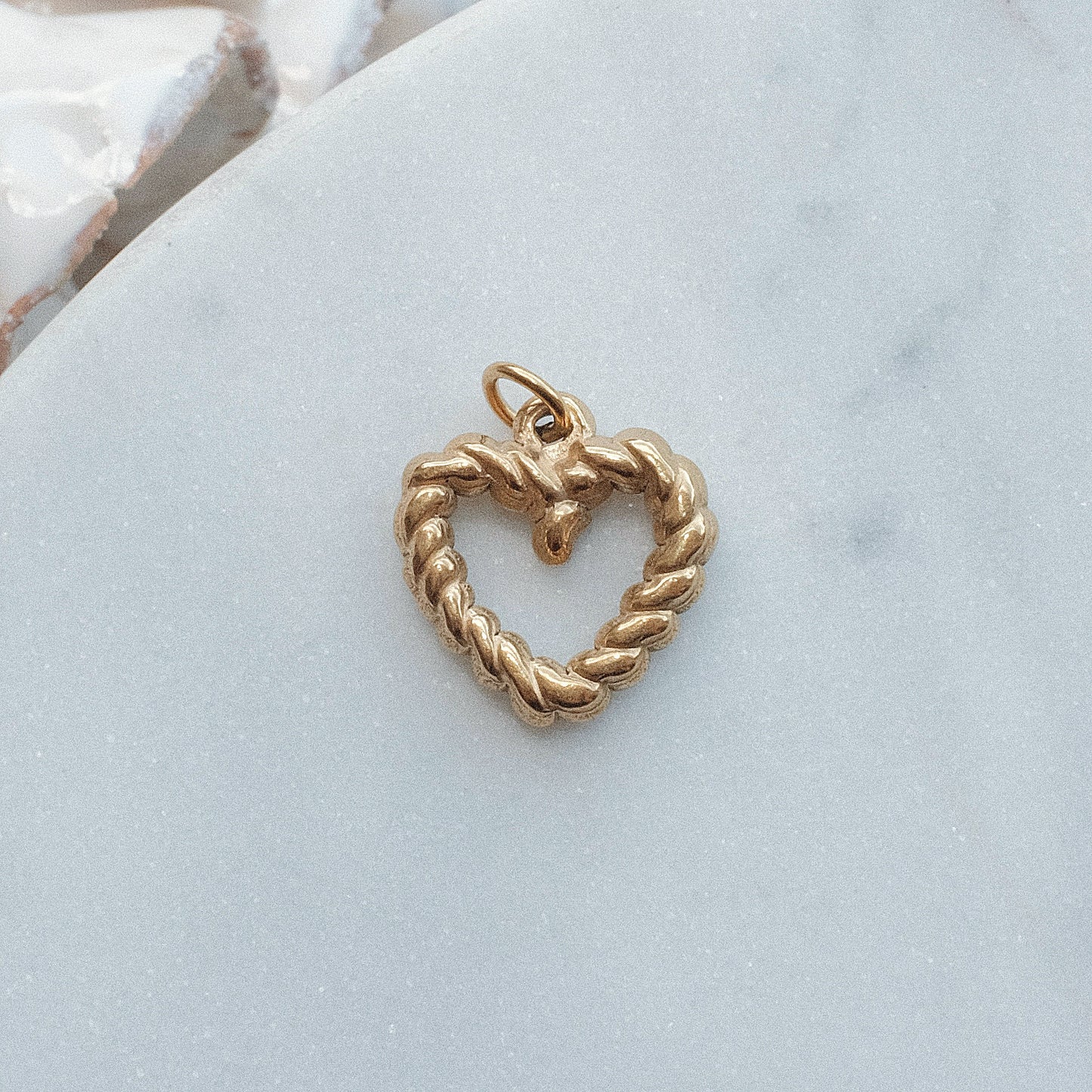 Gold Rope Heart Charm