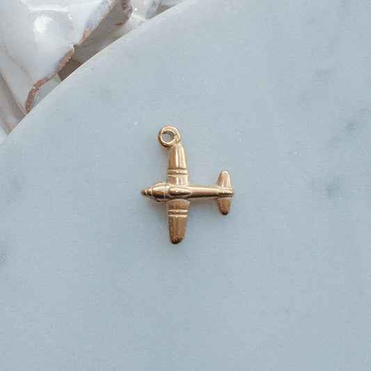 Gold  Aeroplane Charm