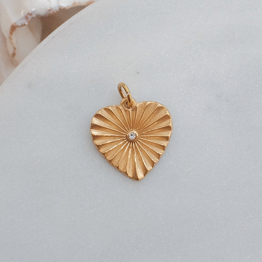 Gold French Heart Charm