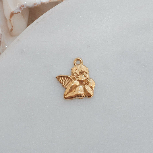 Gold Cutesy Cherub Charm